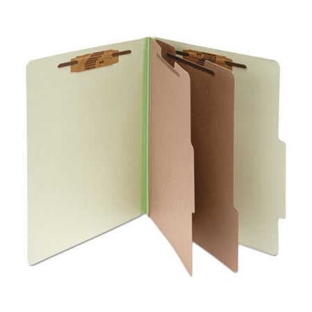 Gbc ACCO, PRESSBOARD CLASSIFICATION FOLDERS, 2 DIVIDERS, LETTER SIZE, LEAF GREEN, 10PK 15046
